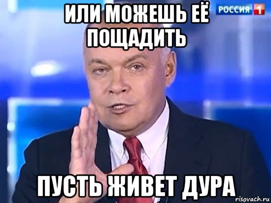 или можешь её пощадить пусть живет дура, Мем Киселёв 2014