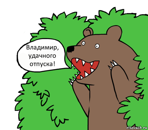 Владимир, удачного отпуска!, Комикс медведь из кустов