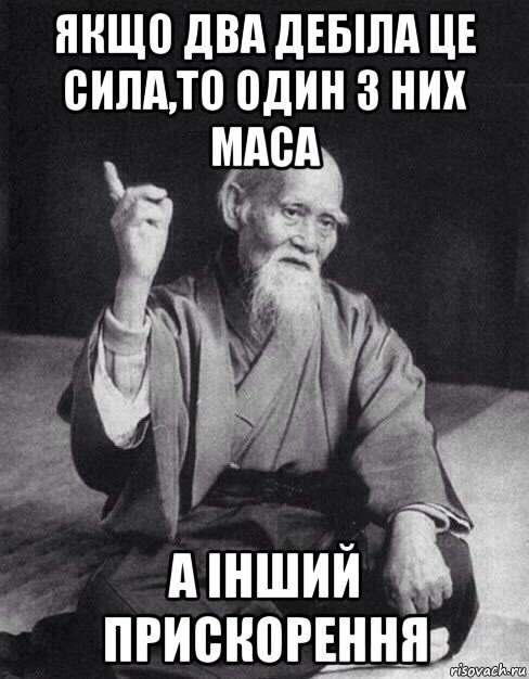 якщо два дебіла це сила,то один з них маса а інший прискорення, Мем Монах-мудрец (сэнсей)