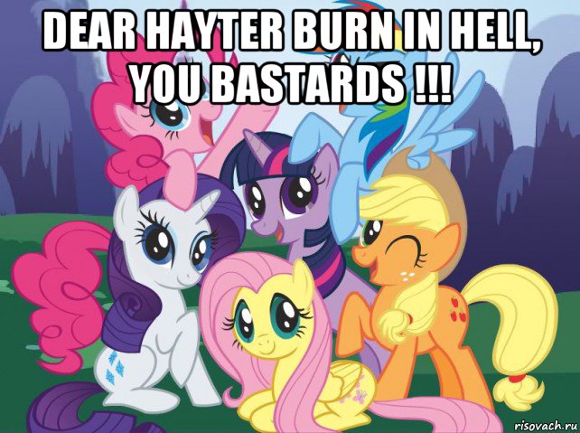 dear hayter burn in hell, you bastards !!! , Мем My little pony