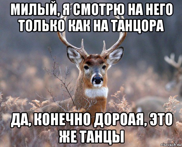 милый, я смотрю на него только как на танцора да, конечно дороая, это же танцы