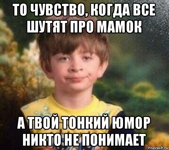 то чувство, когда все шутят про мамок а твой тонкий юмор никто не понимает, Мем Недовольный пацан