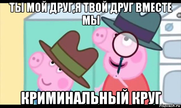 ты мой друг,я твой друг вместе мы криминальный круг, Мем  Пеппа холмс