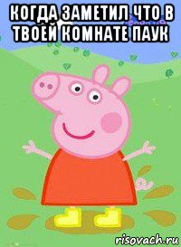 когда заметил что в твоей комнате паук , Мем  Peppa