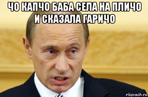 чо капчо баба села на пличо и сказала гаричо , Мем путин