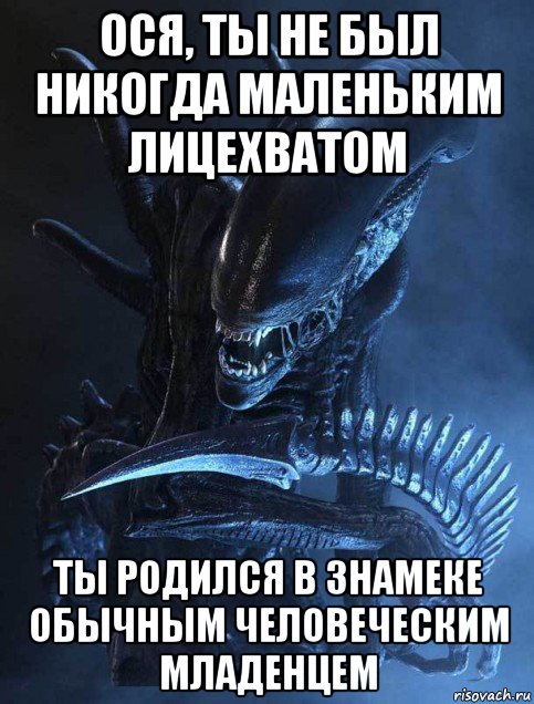 ося, ты не был никогда маленьким лицехватом ты родился в знамеке обычным человеческим младенцем