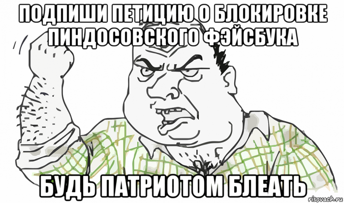 подпиши петицию о блокировке пиндосовского фэйсбука будь патриотом блеать, Мем Будь мужиком