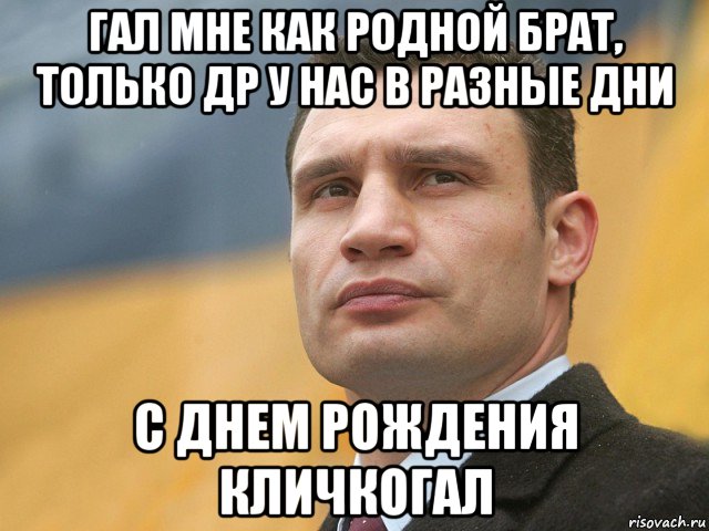 гал мне как родной брат, только др у нас в разные дни с днем рождения кличкогал