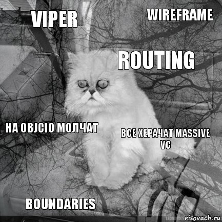 VIPER Все херачат Massive VC ROUTING BOUNDARIES На objcio молчат WIREFRAME    , Комикс  кот безысходность