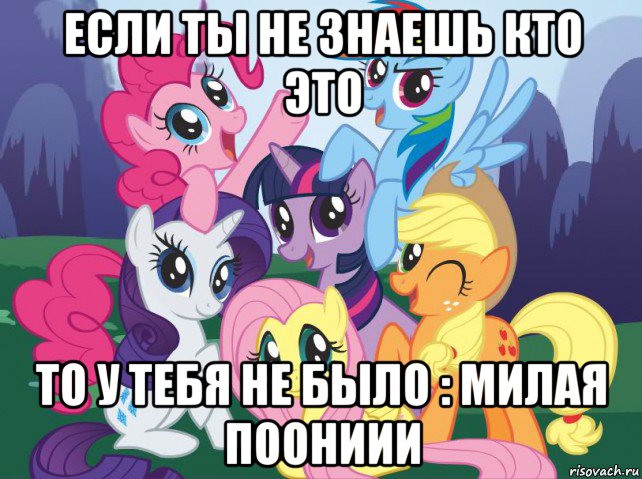 если ты не знаешь кто это то у тебя не было : милая поониии, Мем My little pony