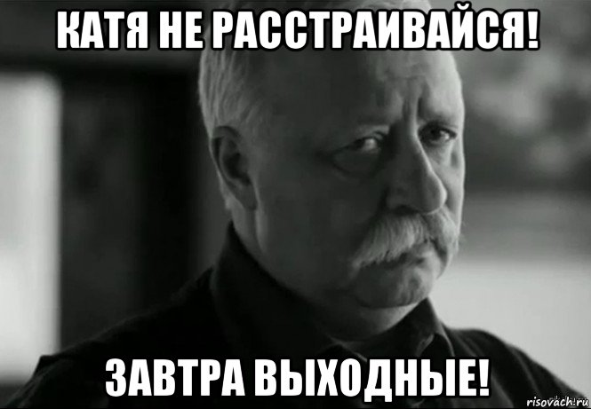 катя не расстраивайся! завтра выходные!, Мем Не расстраивай Леонида Аркадьевича