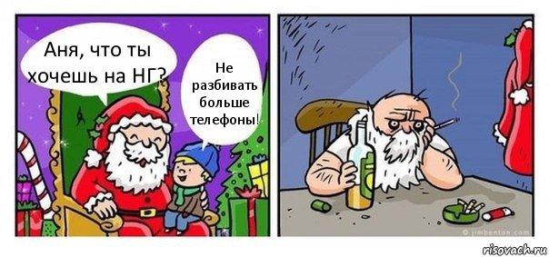 Аня, что ты хочешь на НГ? Не разбивать больше телефоны!