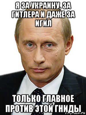 я за украину, за гитлера и даже за игил только главное против этой гниды, Мем Путин