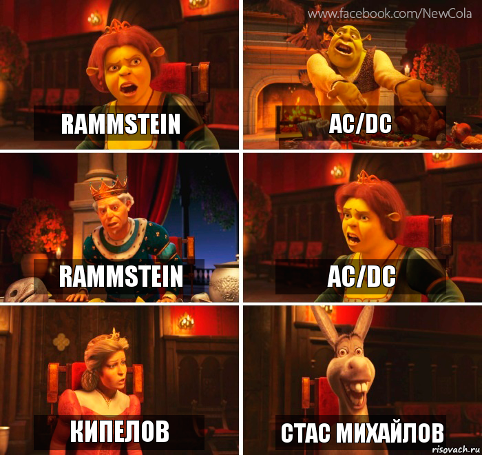 Rammstein AC/DC Rammstein AC/DC Кипелов Стас Михайлов, Комикс Шрек-Осел Мем-генератор NewCola