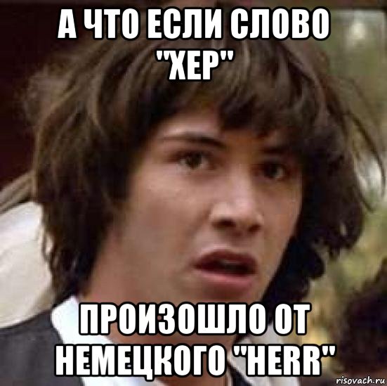 а что если слово "хер" произошло от немецкого "herr", Мем А что если (Киану Ривз)