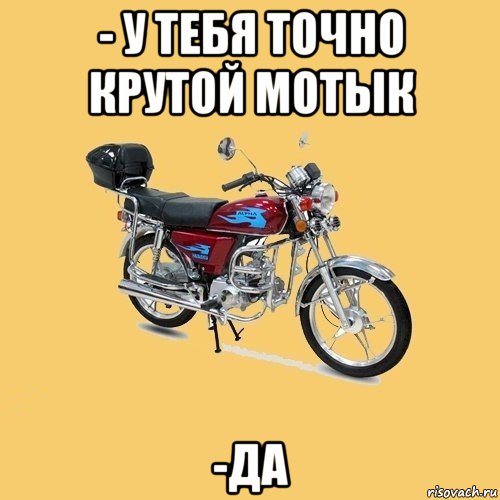 - у тебя точно крутой мотык -да, Мем альфа