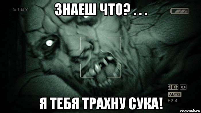 знаеш что? . . . я тебя трахну сука!, Мем Аутласт