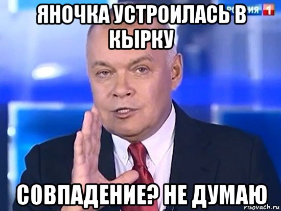 яночка устроилась в кырку совпадение? не думаю, Мем Киселёв 2014