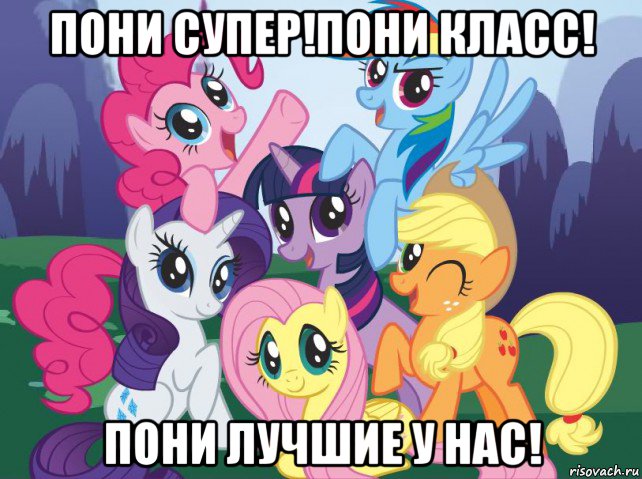 пони супер!пони класс! пони лучшие у нас!, Мем My little pony