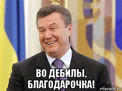  во дебилы, благодарочка!, Мем Янукович