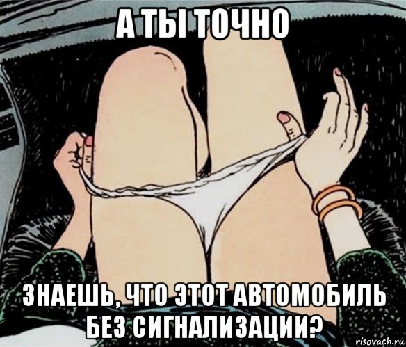 а ты точно знаешь, что этот автомобиль без сигнализации?, Мем А ты точно