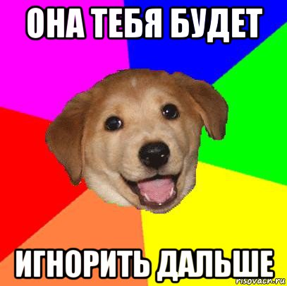 она тебя будет игнорить дальше, Мем Advice Dog