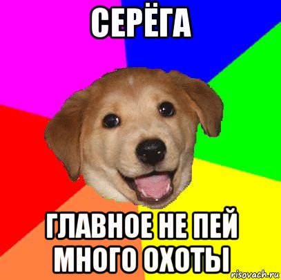 серёга главное не пей много охоты, Мем Advice Dog