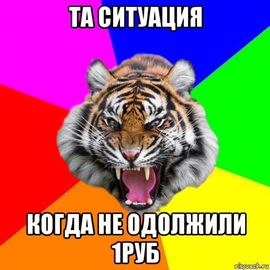 та ситуация когда не одолжили 1руб, Мем  ДЕРЗКИЙ ТИГР