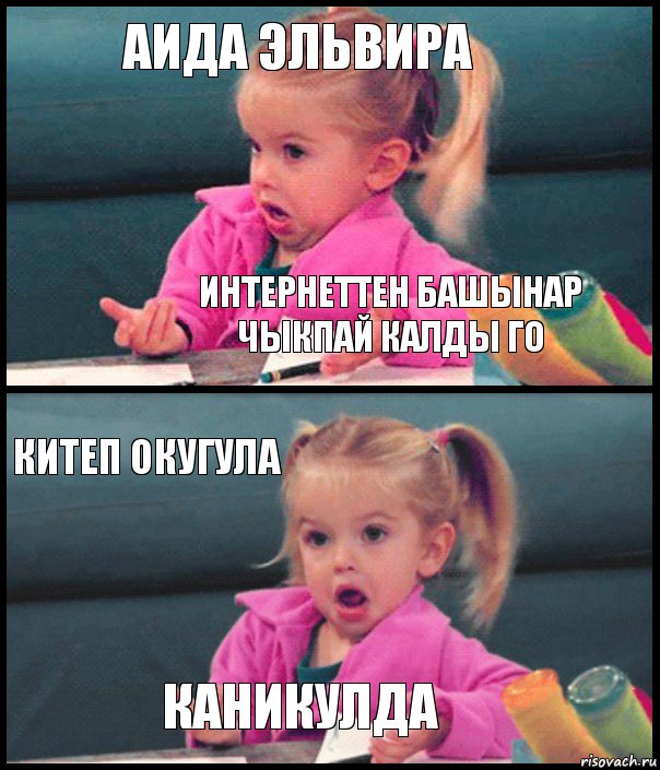 АИда Эльвира интернеттен башынар чыкпай калды го китеп окугула КАНИКУЛДА, Комикс  Возмущающаяся девочка