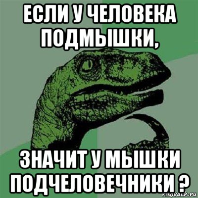 если у человека подмышки, значит у мышки подчеловечники ?, Мем Филосораптор