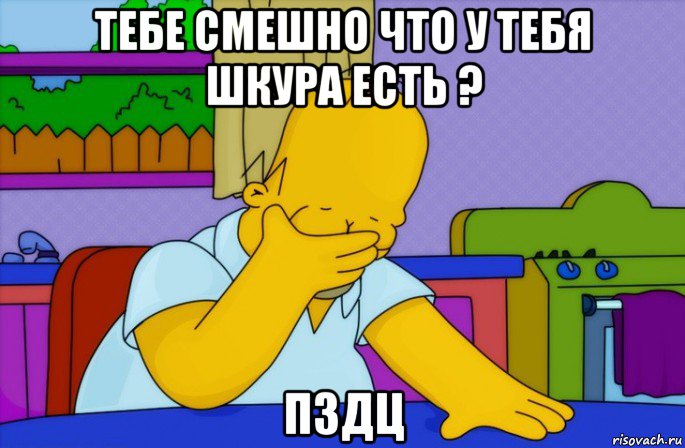 тебе смешно что у тебя шкура есть ? пздц