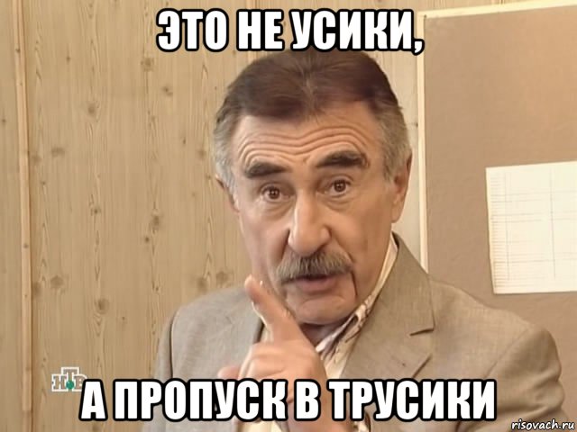 это не усики, а пропуск в трусики, Мем Каневский (Но это уже совсем другая история)