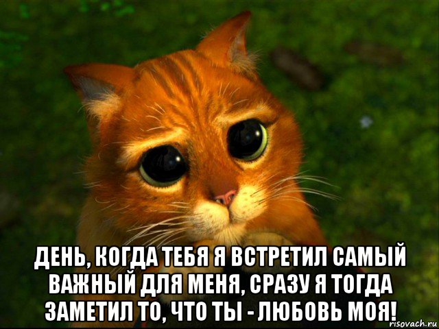  день, когда тебя я встретил самый важный для меня, сразу я тогда заметил то, что ты - любовь моя!