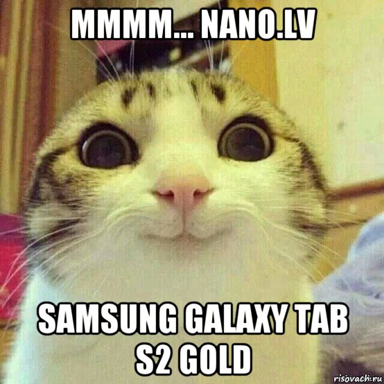 mmmm... nano.lv samsung galaxy tab s2 gold, Мем       Котяка-улыбака