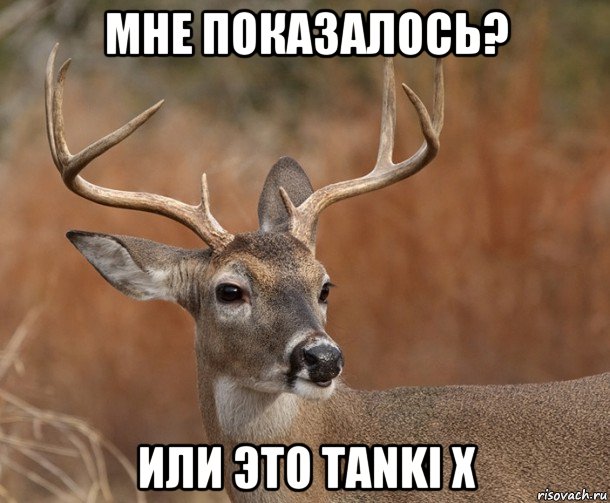 мне показалось? или это tanki x, Мем  Наивный Олень v2