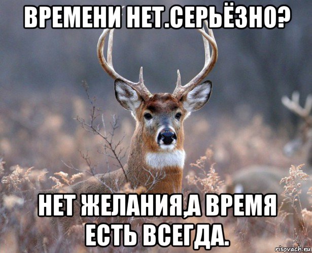 времени нет.серьёзно? нет желания,а время есть всегда.