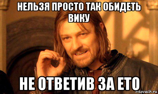 нельзя просто так обидеть вику не ответив за ето, Мем Нельзя просто так взять и (Боромир мем)