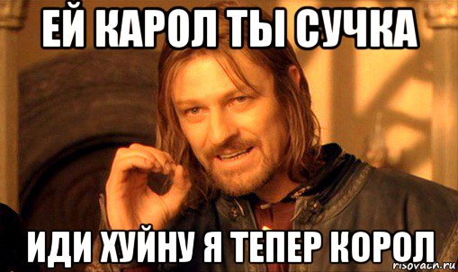 ей карол ты сучка иди хуйну я тепер корол, Мем Нельзя просто так взять и (Боромир мем)