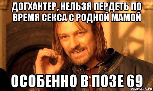 догхантер, нельзя пердеть по время секса с родной мамой особенно в позе 69, Мем Нельзя просто так взять и (Боромир мем)