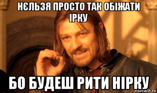 нєльзя просто так обіжати ірку бо будеш рити нірку, Мем Нельзя просто так взять и (Боромир мем)