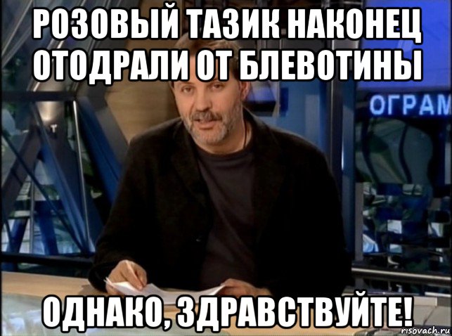 розовый тазик наконец отодрали от блевотины однако, здравствуйте!, Мем Однако Здравствуйте