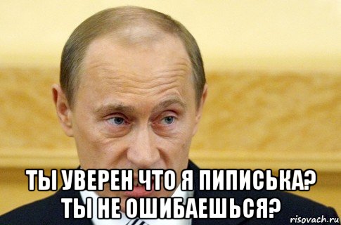  ты уверен что я пиписька? ты не ошибаешься?, Мем путин