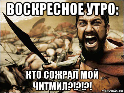 воскресное утро: кто сожрал мой читмил?!?!?!, Мем Это Спарта