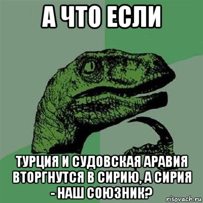 а что если турция и судовская аравия вторгнутся в сирию, а сирия - наш союзник?, Мем Филосораптор