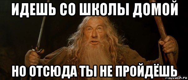 идешь со школы домой но отсюда ты не пройдёшь, Мем Гендальф (Ты не пройдешь)