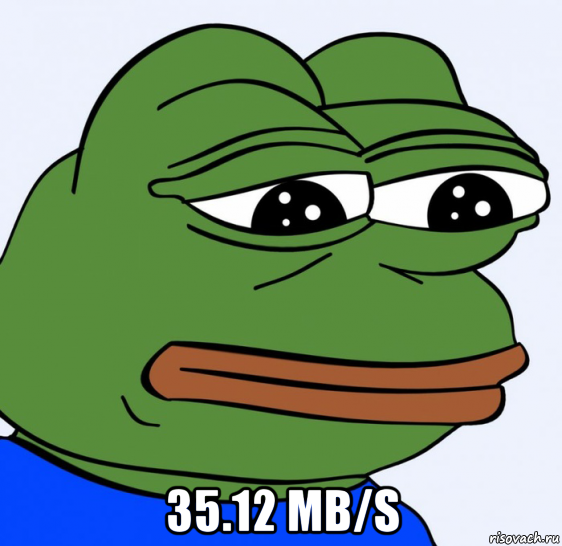  35.12 mb/s, Мем Грустная лягушка