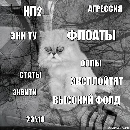 НЛ2 эксплойтят флоаты 23\18 статы агрессия высокий фолд эни ту эквити оппы, Комикс  кот безысходность
