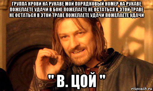 группа крови на рукаве мой порядковый номер на рукаве пожелаете удачи в бою пожелаете не остаться в этой траве не остаться в этой траве пожелаете удачи пожелаете удачи " в. цой ", Мем Нельзя просто так взять и (Боромир мем)