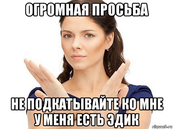 огромная просьба не подкатывайте ко мне у меня есть эдик, Мем Огромная просьба