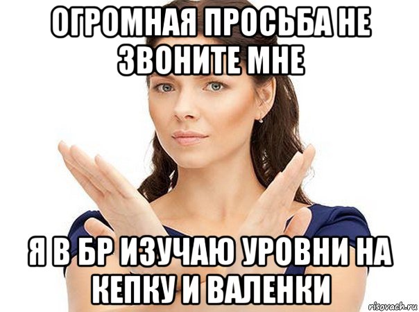 огромная просьба не звоните мне я в бр изучаю уровни на кепку и валенки, Мем Огромная просьба